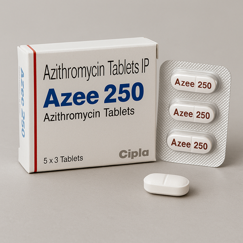 Azee 250mg product photo clearly showing the product package and tablet