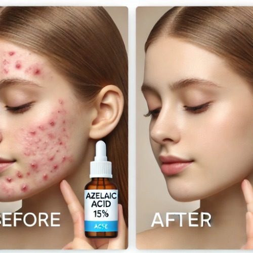 Before-and-after comparison showing skin improvement with Azelaic Acid
