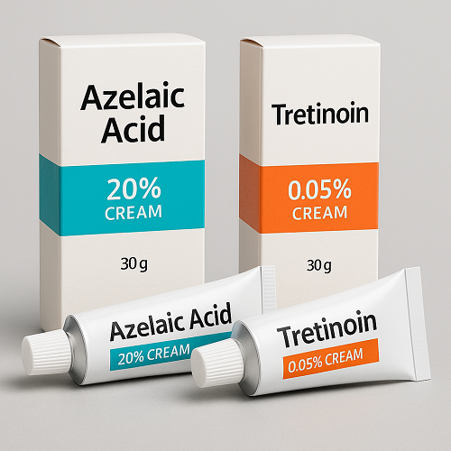 Azelaic Acid & Tretinoin package and packaging box close-up image