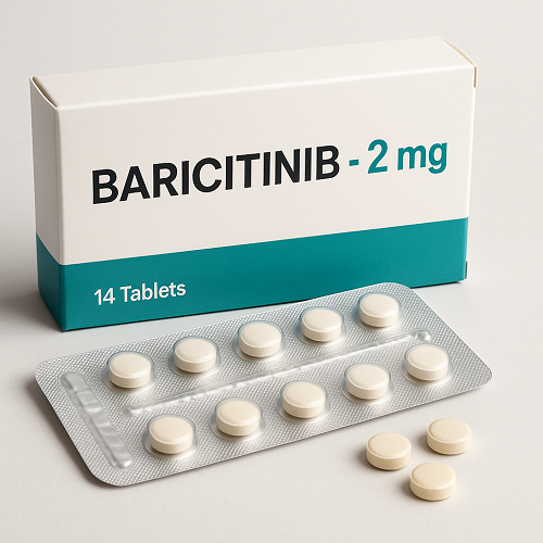 BARICITINIB-2MG product photo clearly showing the product package and tablets