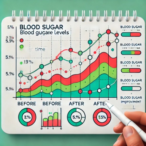 Visual graph showing improved blood glucose levels over time