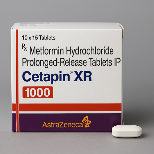 Cetapin XR 1000mg product photo clearly showing the product package and tablet