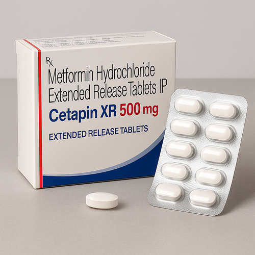 Cetapin XR 500mg package and packaging box close-up image