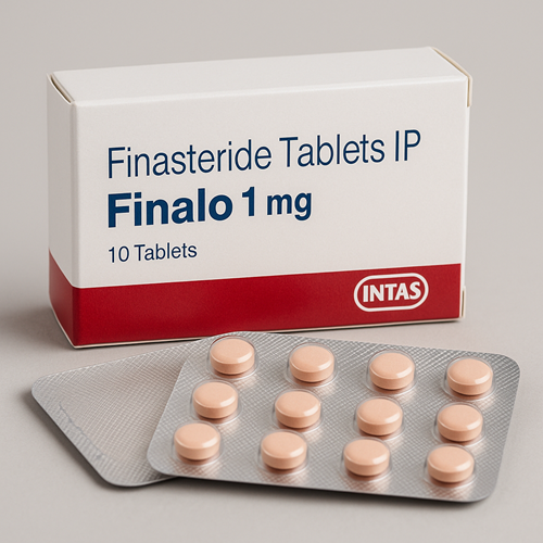 Finalo 1mg package and packaging box close-up image