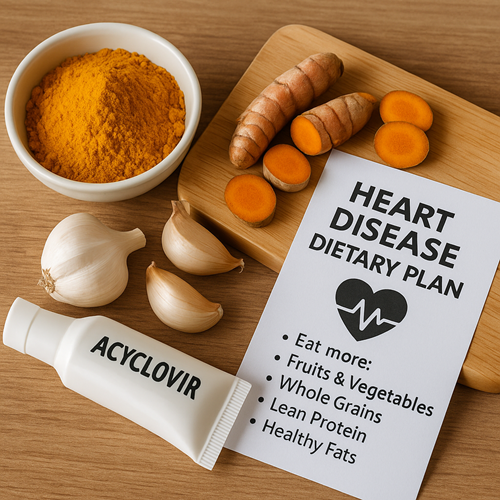 Heart disease dietary plan with garlic and turmeric preparation