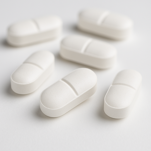 Close-up of Hydroxychloroquine 200mg tablets