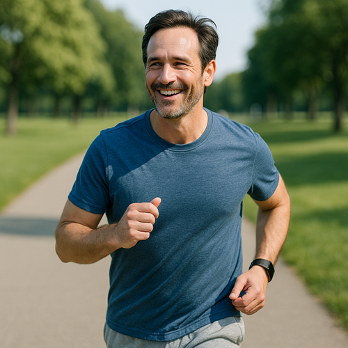 A patient with stabilized blood sugar enjoying an active lifestyle after taking Invokana 300mg