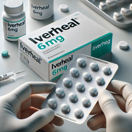 Close-up of Iverheal 6mg blister pack and packaging box