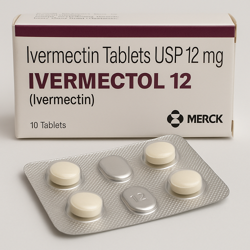 Ivermectol 12 package and packaging box close-up image