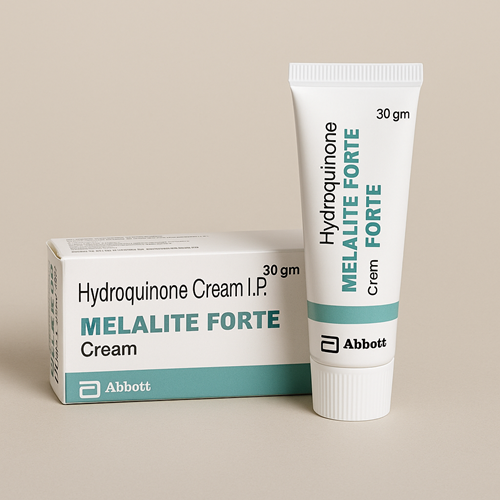 Melalite Forte Cream 30gm package and box close-up image