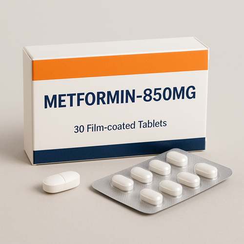 METFORMIN-850MG product photo clearly showing the product package and tablet