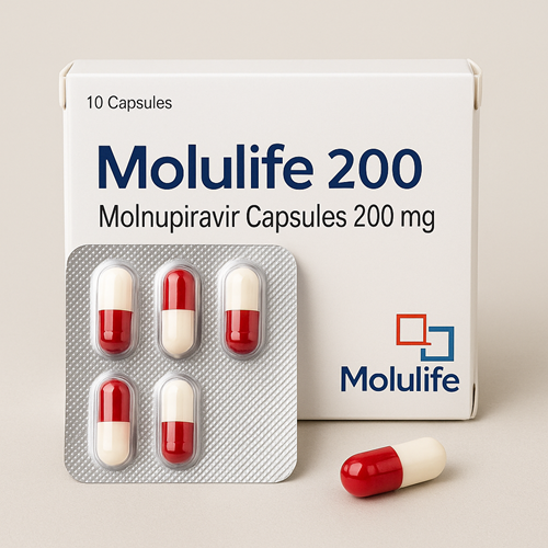 Molulife 200mg product photo clearly showing the product package and capsule