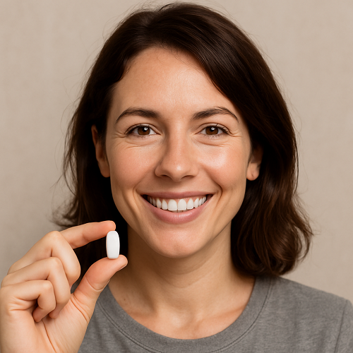 A recovered patient showing vitality after taking Novamox 500mg