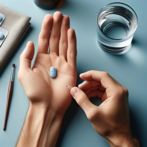 Person holding Forxiga 10mg tablet before taking it