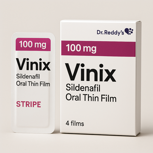 Vinix 100mg Stripe package and packaging box close-up image
