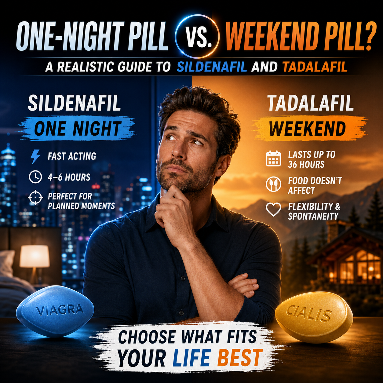 One-Night Pill vs. Weekend Pill? A Realistic Guide to Sildenafil and Tadalafil
