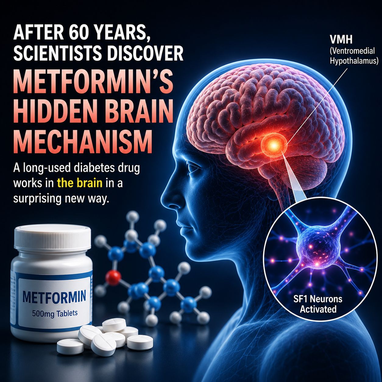After 60 Years, Scientists Discover Metformin’s Hidden Brain Mechanism