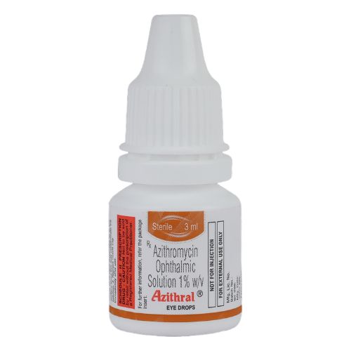 Azithral Eye Drops 1% 3ml bottle close-up