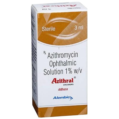 Azithral Ophthalmic Solution 1% 3ml box close-up