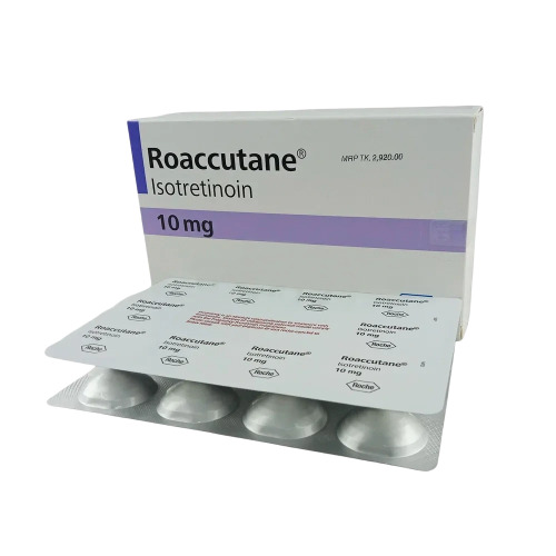 Accutane (Roaccutane) 10mg blister pack with capsules partially visible