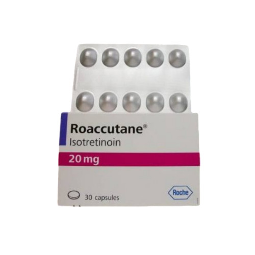 Roaccutane 20mg pack highlighting brand labeling and dosage strength