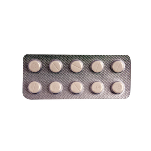 Acivir 200 DT (Acyclovir) close-up of silver blister pack containing ten round white dispersible tablets