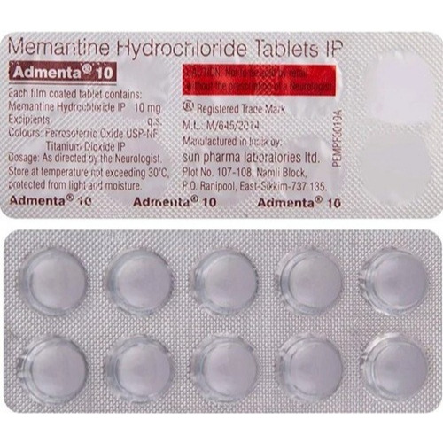 Admenta 10 blister strip showing tablet layout