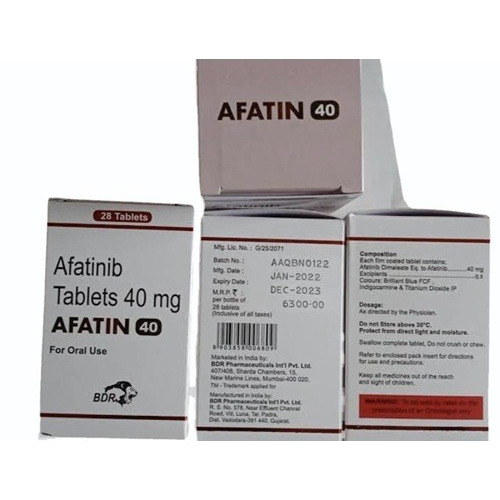 Afatin 40 (Afatinib) 40mg 28 tablets blister strips with branded carton packaging for EGFR mutation non-small cell lung cancer targeted therapy online pharmacy