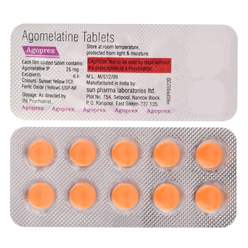 Agoprex 25 50 Tablets blister strip close-up