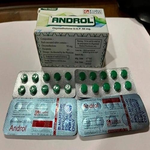 Androl 50mg 100 Tablets box with outer carton