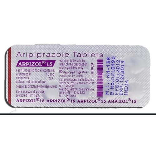 Arpizol 15 100 Tablets blister strip close-up