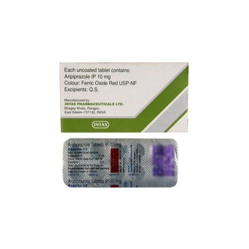 Asprito 5 blister strip showing aripiprazole tablets, psychiatric medication for mood stabilization and psychosis management, online pharmacy