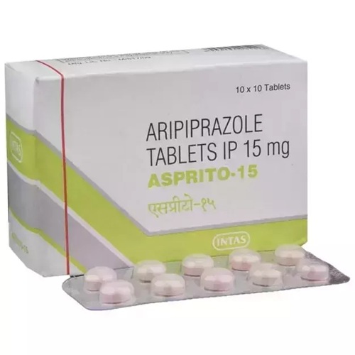 Asprito 15 bulk packaging with aripiprazole tablets, long-term treatment for mood stabilization and psychosis, ZarvyPharm online pharmacy