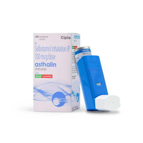 Asthalin 100mcg Inhaler 200 mdi back side packaging