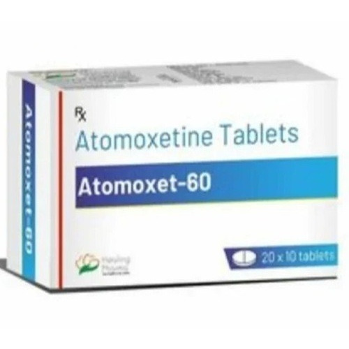 Atomoxet 60 tablets 60mg Healing Pharma branded carton with multiple blister packs