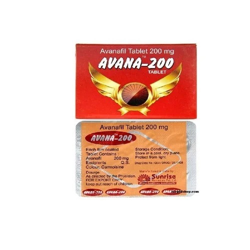 Blister strip of Avana 200 tablets – men’s sexual wellness medication similar to Kamagra and Priligy