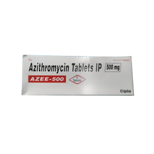 Azee 500mg tablets box with multiple blister strips