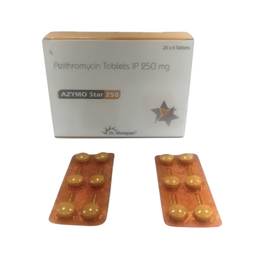 Azymo Star 250 tablets box with multiple blister strips