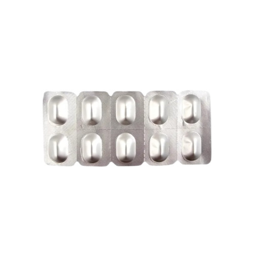 Bandy Plus (Ivermectin + Albendazole) close-up of silver blister pack containing white oval tablets