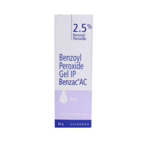 Benzac AC 2.5% Gel 30gm Galderma branded box with product details