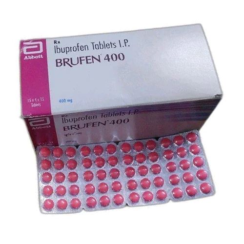 Large Brufen 400 box with multiple blister sheets displayed