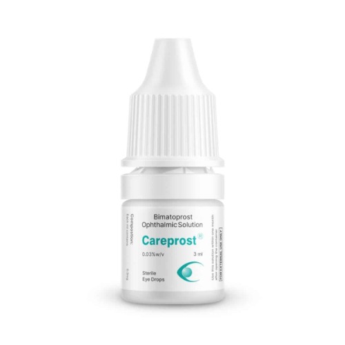 Careprost 3ml eye drop bottle only, close-up
