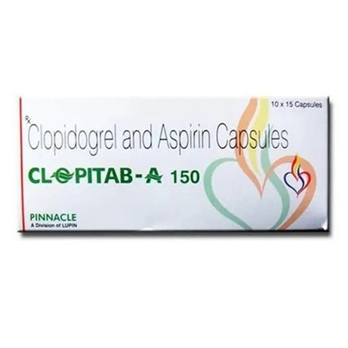 Clopitab-A 150 capsule branded box clopidogrel aspirin cardiovascular treatment online pharmacy