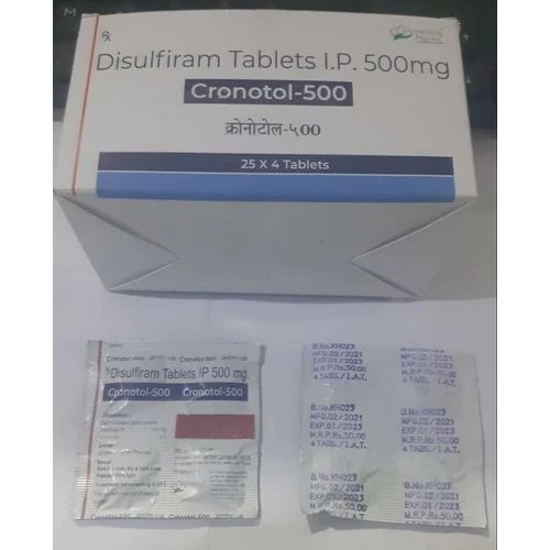 Cronotol 500 tablets box with blister pack side view