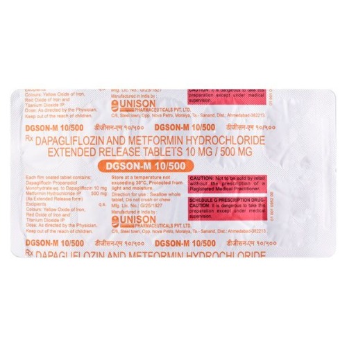 Dapasmart M 10/500mg blister strip with tablets