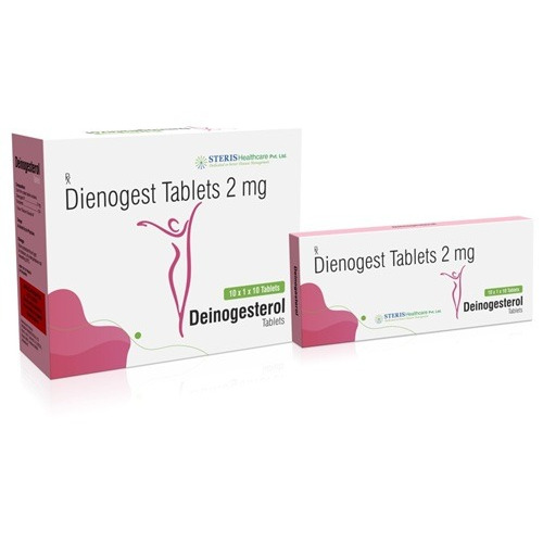 Deinogesterol 100 tablets box packaging progestogen endometriosis treatment medicine online pharmacy