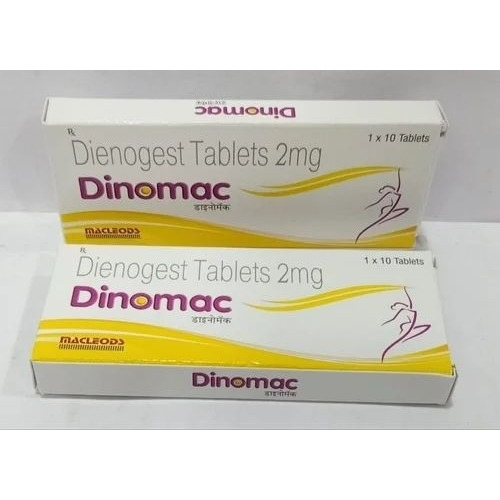 Dinomac 10 tablets branded box and blister dienogest endometriosis medicine online pharmacy