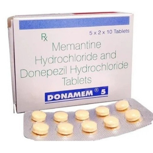 Donamem 5mg 100 tablets box with product label and tablet strip