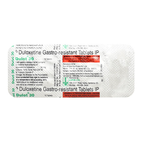 Dulot 30 blister strip showing tablet layout