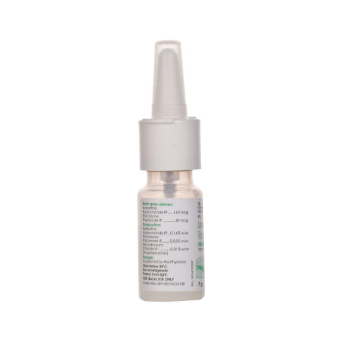 Duonase Nasal Spray 70 mdi bottle side view with label